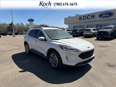 USED 2021 Ford Escape SEL Hybrid AWD - White Exterior - $23,995 - Stock #A26045A - VIN 1FMCU9CZ5MUA88019