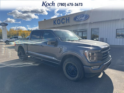 USED 2021 Ford F-150 Lariat - Carbonized Grey Metallic Exterior / BLACK LEATHER Interior - $52,995 - Stock #A26055A - VIN 1FTFW1E83MFD06318
