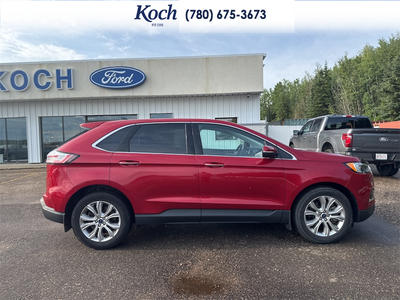 USED 2022 Ford Edge Titanium - Red Exterior - $33,995 - Stock #AR636 - VIN 2FMPK4K96NBA49555