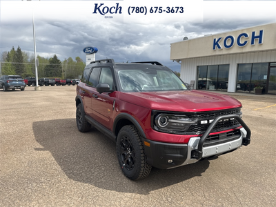 NEW 2025 Ford Bronco Sport Badlands - Ruby Red Tri-coat Metallic Exterior / DARK SPACE GREY LEATHER Interior - $54,160 - Stock #A25287 - VIN 3FMCR9DA6SRF73963