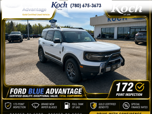 USED 2025 Ford Bronco Sport Big Bend Certified Pre-Owned - White Exterior - $44,200 - Stock #AR565 - VIN 3FMCR9BN8SRE54933