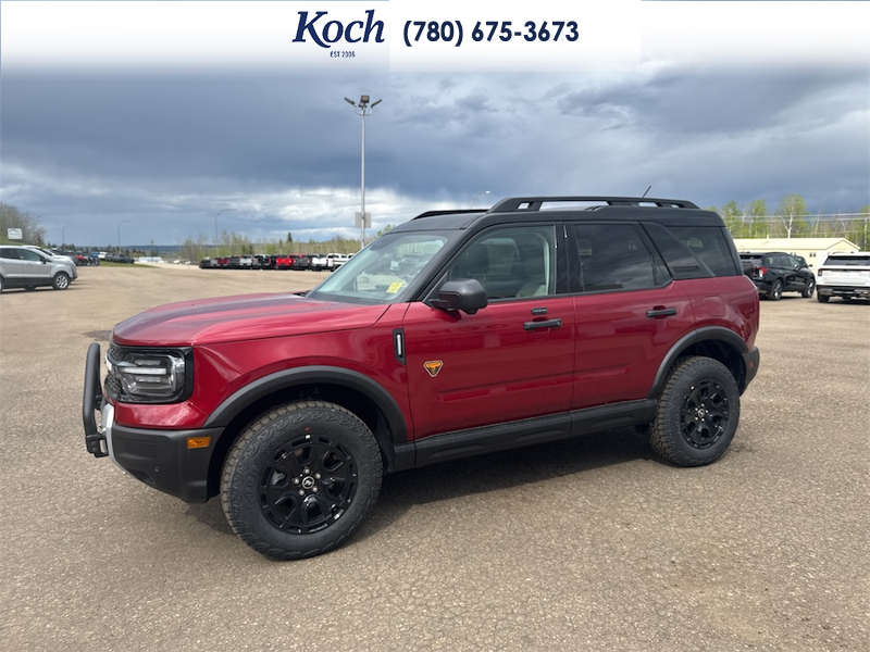 NEW 2025 Ford Bronco Sport Badlands - Ruby Red Tri-coat Metallic Exterior / DARK SPACE GREY LEATHER Interior - $54,660 - Stock #A25287 - VIN 3FMCR9DA6SRF73963 - Photo 5