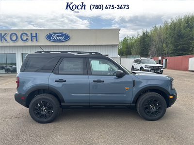 NEW 2026 Ford Bronco Sport Badlands - Azure Grey Metallic Tri-coat Exterior / DARK SPACE GREY LEATHER Interior - $47,740 - Stock #A26155 - VIN 3FMCR9DA9TRE50188