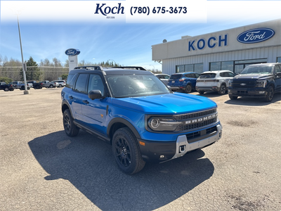 NEW 2026 Ford Bronco Sport Badlands - Velocity Blue Metallic Exterior / DARK SPACE GREY LEATHER Interior - $48,440 - Stock #A26156 - VIN 3FMCR9DA6TRE49757
