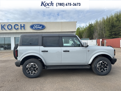 NEW 2026 Ford Bronco Outer Banks - Avalanche Exterior / BLACK ONYX LEATHER TRIM/VINYL Interior - $72,340 - Stock #A26078 - VIN 1FMDE8BH6TLA58407