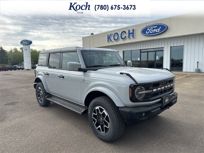 NEW 2026 Ford Bronco Outer Banks - Avalanche Exterior / BLACK ONYX LEATHER TRIM/VINYL Interior - $72,340 - Stock #A26078 - VIN 1FMDE8BH6TLA58407