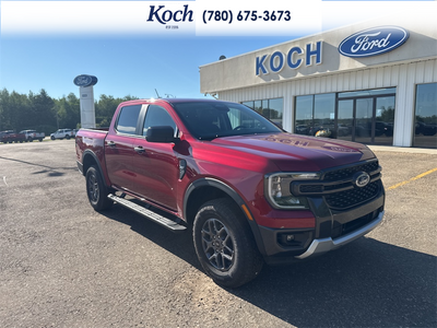 USED 2026 Ford Ranger XLT - Ruby Red Tri-coat Metallic Exterior / BLACK ONYX XLT CLOTH Interior - $49,995 - Stock #A26090A - VIN 1FTER4HHXTLE09039